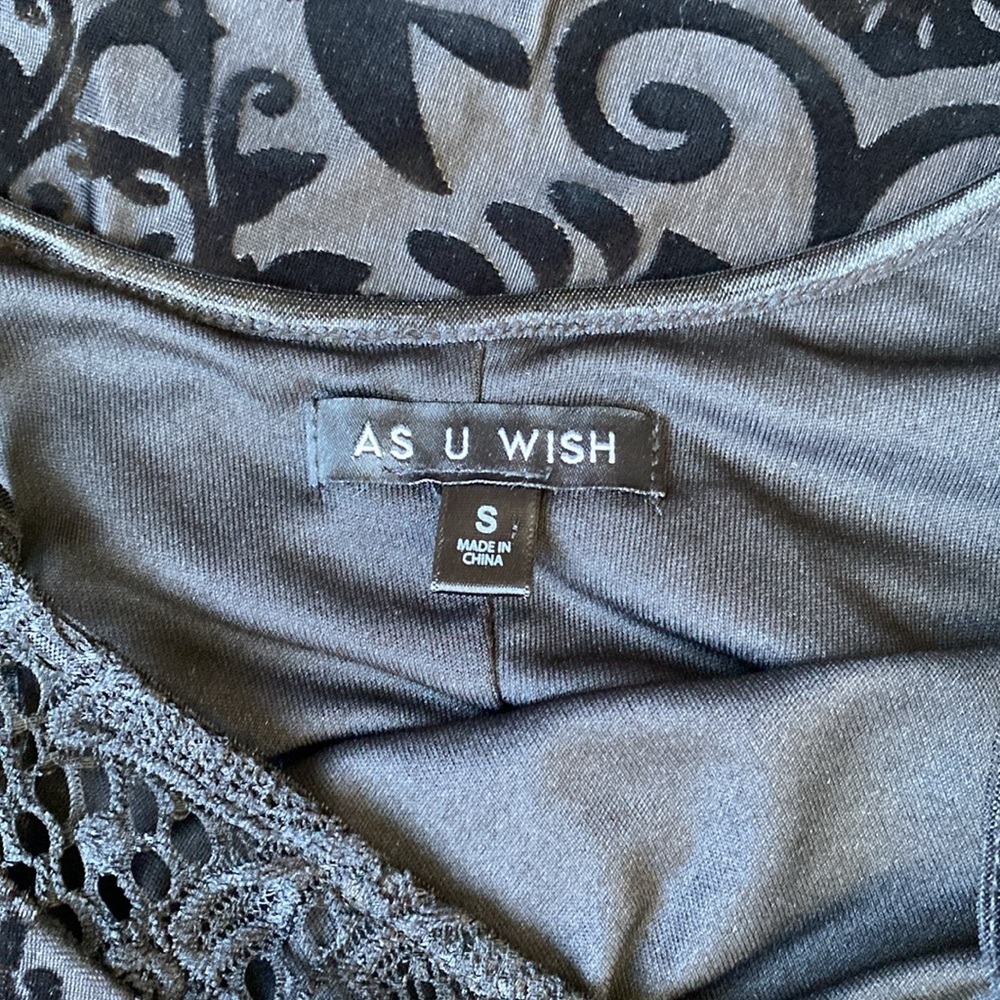 NWT A US WISH Women’s Black Mini Dress Size S - Picture 5 of 6